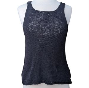 NWT Sanctuary black knitted cotton and nylon tank top size Large